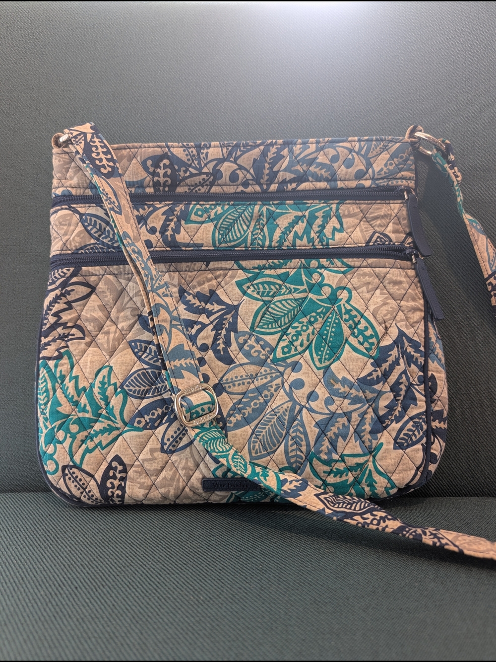 Vera Bradley Triple Zip Hipster Crossbody Bag - Santiago Print